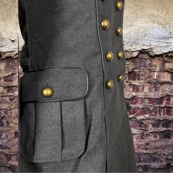 Hell Bunny Army 40s Military Style Steampunk Gothic Corset Coat - Picture 5 of 8